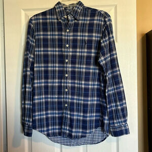 Ralph Lauren men’s blue plaid flannel button down shirt size small